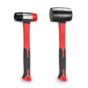 2Pcs Hammer Set, 16oz Rubber Mallet & 40mm Double-Faced Soft Mallet Fit for C...