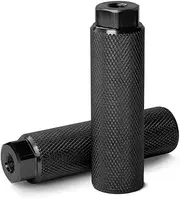 Amotor Bike Pegs Aluminum Alloy Anti-Skid Lead Foot Bicycle Pegs BMX Pegs for Mountain Bike Cycling Rear Stunt Pegs Fit 3/8 inch Axles (Black)