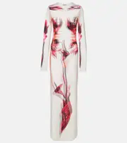 [Jean Paul Gaultier] Jean Paul Gaultier Body Morphing Mariniere jersey maxi dress AU 14 white