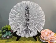 VINTAGE SYDENSTRICKER RUFFLE EDGE FUSED GLASS DOILY SERVING PLATTER ~ 12" Dia