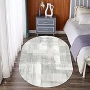 Oval Carpet Bedside，Nordic Design Washable Balcony Living Room Playroom Kitchen Floor Decor Large Rug 80x160cm Ellipse Short Pile Floor Mats(3.9ft×5.2ft/120×160cm)