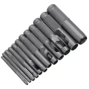 12pc Hollow Gasket Steel Punch Belt Leather Hole Card Paper Plastic Canvas TE109