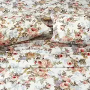 100% Cotton Sheets Set Twin Size Printed Bedding Sets, Up to 14" Deep