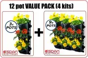 VERTICAL GARDEN KIT 3 Tier Wall Hanging Flowers plants herbs pots planters x4