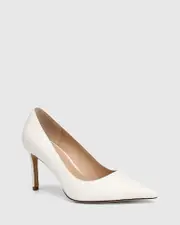Sky White Leather Pump