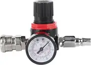 1/4 Air Pressure Regulator Gauge with Regulating Valve for Compressor & Spray Gun