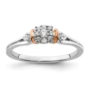 14k Two-tone Two Tone Rose and White Gold 1/6 Ct. Lab Grown Diamond VS/SI+ G+ Petite Engagement Ring
