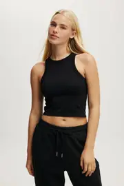 [Body] Body - Seamless Ringer Tank - Black S BLACK