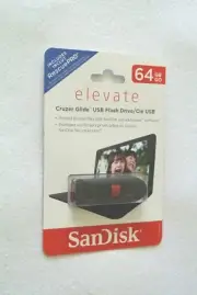 SanDisk Elevate 64 GB Cruzer Glide USB Flash Drive With Free RescuePRO Software