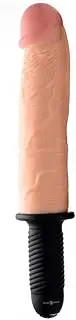 Master Series The Curved Dicktator 13 Mode Vibrating Giant Dildo Thruster - Flesh, 14.5 Inch XXL