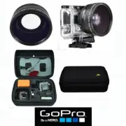 HD FISHEYE LENS + MACRO LENS + HARD SHELL CASE FOR GOPRO HERO4 HERO3 HER03+