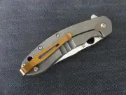 Bronze Custom Titanium Deep Carry Pocket Clip Made For Spyderco Southard Knife