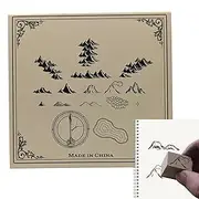 Wooden Stamp Set, Cartography Stamp Kit - 16 Pieces Vista Print Vintage Natural Stamps, Create Your Own Stamps, Wooden Rubber Stamps, Decorative Art Stamps for Arts and Crafts