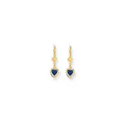 14k Yellow Gold 5mm Heart Tsavorite Earrings