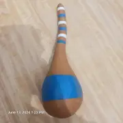 Hand Painted Gourd Maraca Rumba Shekere 14" Long 4" Wide