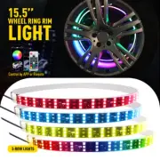 4pcs 15.5'' RGB LED Wheel Ring Lights For Truck Car Rim Lights Bluetooth APP NEW