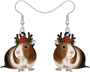 [DALANE] Acrylic Christmas Cute Guinea Pig Earrings Dangle Drop Anime Rat Pets Animals Jewelry for Women Girls Kids Gifts Party Favors Decor Charms