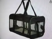Amazon Basic Black Mesh Soft Sided Pet Travel Tote Carrier Bag Cat/ Small Dog