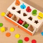 Wooden Color and Shape Sorter Box Shape Matching Game for Baby 1-3 Year Old