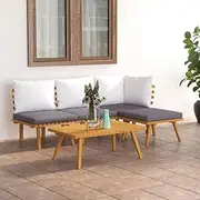 Patio Furniture Sets 5 Piece Garden Lounge Set with Cushions Solid Wood Acacia
