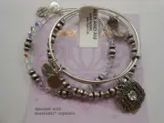 Alex and Ani Mom Set of 3 Bangle Bracelet, Rafaelian Silver NWTBC