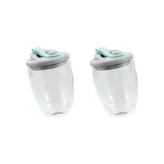 2x Lemon & Lime Coffee On The Go Glass/Silicone Travel Coffee Cup 420ml Assorted