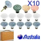AU Vintage Cabinet Knob Ceramic Door Drawer Pull Cupboard Furniture Handle 10pcs