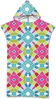 Beach Towel Hooded Poncho, Microfiber Large Changing Robe Bathing Hooded Compact Blanket with Hood for Surfing Swimming Wetsuit Adult,C,One Size