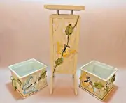 NWB Simson Giftware Metal Butterfly Square and Standing Candle Holder 9-3/4 Set