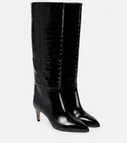 [Paris Texas] Paris Texas Croc-effect leather knee-high boots AU 10 black