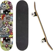 ROFFT - Skateboard for Beginners, 31 Inch, Complete Skateboard for Kids Teens and Adults, 8 Layers Canadian Maple Double Kick Deck Cruiser
