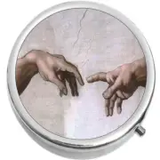 The Creation of Adam by Michelangelo Medical Pill Box Medicine Pill Box