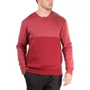 Natori Men's Isamu Tonal Lounge Sweatshirt, Syrah Red, Small