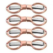 4 Pcs Folding Scissors Non-Rust Portable Mini Scissors Small Shear Rose Gold