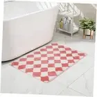 Bathroom Rug Cute Checkered Bath Mats for Bathroom Non Slip Soft Water
