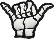 [ITOMUFD] 1 PCS Shaka Hand Symbol Funny Skeleton Finger Heavy Metal Sign Language Patch Hook Loop Applique Badge Emblem PVC 3D Rubber Glow in Dark Patch for Jackets Jeans Clothes Bags Biker