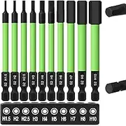 Impact Drill Allen Key Bit Set, 10PCS Hex Bit Set H1.5-H10 Screwdriver Set, 89mm Long Metric Drill Bit, Impact Driver Hex Head With 1/4 Inch Hexagon Shank, S2 Steel Wrench