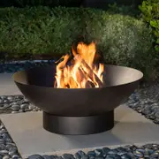 Mimosa 70cm Black Steel Round Fire Pit