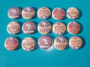 15 SF 49ers flat back buttons or pin badge cabochons embellishment center magnet