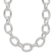 Sterling Silver Polished Fancy Link Necklace