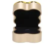 Jewelry Gift Box Four Leaf Clover Shape Soft Flocking Necklace Display Storage Case with LightGold