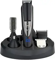 Professional 5 in 1 Hair Clippers, Adjustable Cordless Beard Trimmer for Men, Rechargeable Barber Clippers and Trimmers Set, Shaving Kit for Nose, Body, Face and Mustache