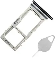 Dual SIM Card Tray Holder for Samsung Galaxy Note10+ Note10 Plus 6.8" SM-N975F SM-N975U N9750 N975U1 N975W with Needle (Not for Single Card Version) (Not for Note10) (Black)