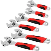 6 Pieces Adjustable Wrenches Set, Silver Movable Shifter Spanners Set with Ru...