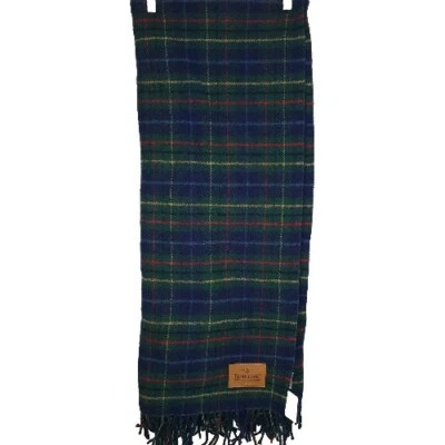 Pendleton Vintage Virgin Wool Throw Blanket 52x66 Blue Green Red Plaid Fringe