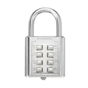 Push Button Combination Padlock 8-Digit 4-Position Lock Silver