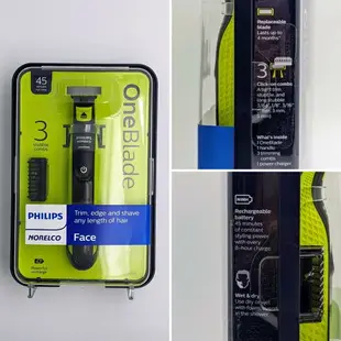 [3美國直購少量現貨] Philips Norelco OneBlade QP2520 電動刮鬍刀 修容刀 替換刀頭 臉部 身體用 收納包_TC2