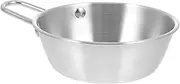 Cabilock Retro Style Korean Rice Wine Bowl Stainless Steel Small Bowl Handle for Soup Instant Noodles