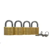 MASTER LOCK 40mm Brass Keyed Alike Padlock - 4 Pack FM1840QAU