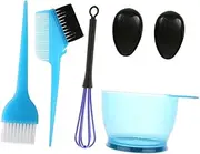 EPIGEIST 5Pcs Hair Coloring Kits Set Professional Hair Dye Tools with Mixing Bowl Brush Earmuffs for Home Use Durable Washable Reusable Hair Tinting Accessories Blue